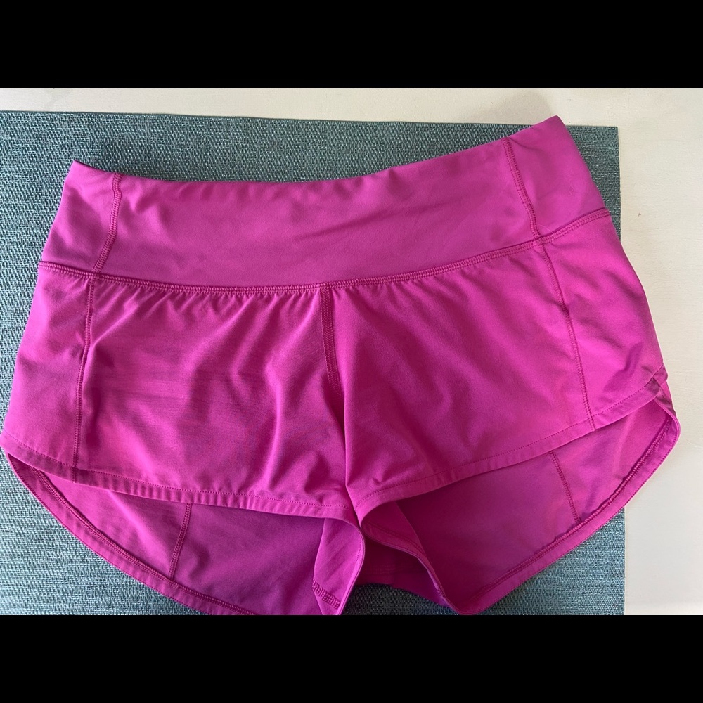 Rare Lululemon sonic pink speed up shorts